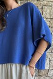 Conrad Box Cotton Knit Malibu Blue